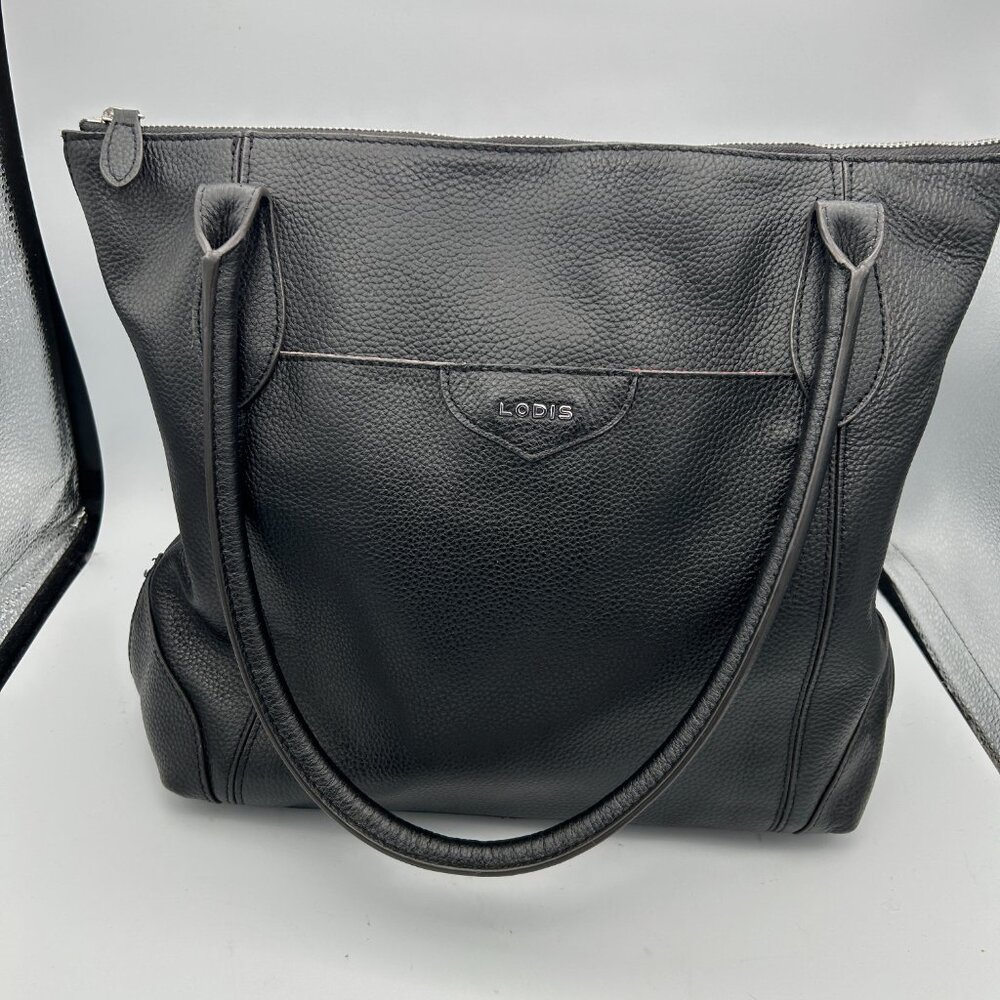 LODIS KIERA Black Leather Tote Structured Elegance